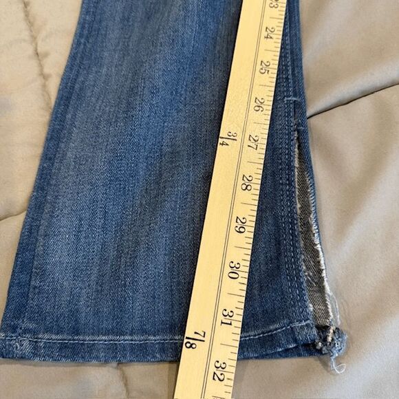 MOTHER The Slit Rascal jeans Wicked Games wash Straight Leg Ankle Slits Size 27 - Picture 14 of 16